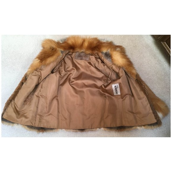MINT cond valued @ $8K GENUINE full skin RED FOX FUR bolero jacket small 2 or 4 - Picture 4 of 7